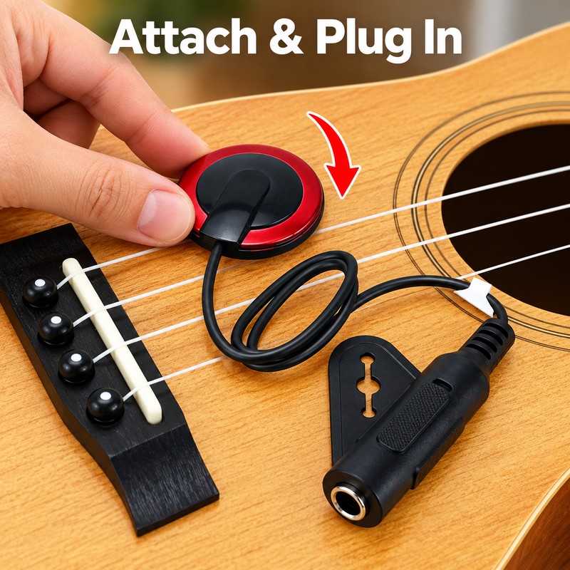 2pcs ST-20 Piezo Contact Pickup for Guitar and Ukulele, Compact