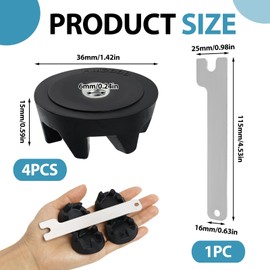 4 x Coupling 9704230, Blender Coupler Replacement Parts, Rubber Mixer Coupling Spindle Tool Replacement Part, Compatible with KitchenAid Models KSB52, KSB5, 5KSB52 and 5KSB5 (Mounting Key Included)