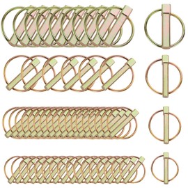 GBACHOOSE 50PCS Lynch Pin Assortment Kit, Heavy Duty Linch Pin Lynch Pin for Trucks, Tractors, Trolleys, Lawn Mowers and Trailers, Included 3/16”x16, 1/4”x18, 5/16”x6 and 7/16”x10