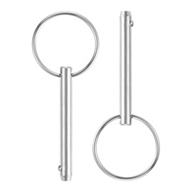 sourcing map 2Pcs 10mmx106mm Quick Release Pins, 316 Stainless Steel Marine Hardware for Marine Mountain Seat, Ship Outfitting, Shipbuilding, Silver