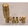 Team Controls Brushed Brass Angled Thermostatic Radiator Valves & Lockshield