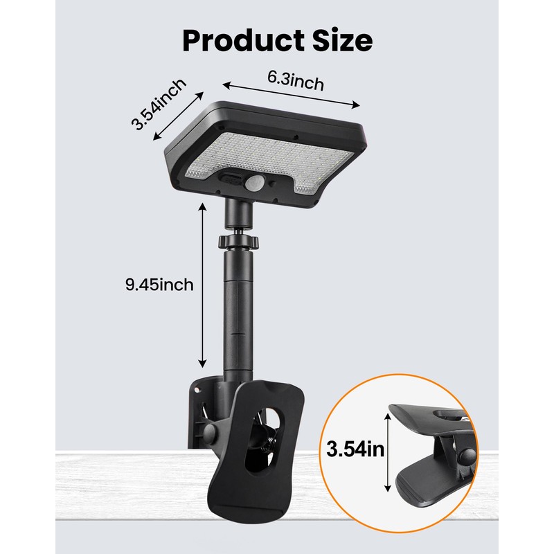 Thumok Clip On Solar Lights Outdoor with Motion Sensor -