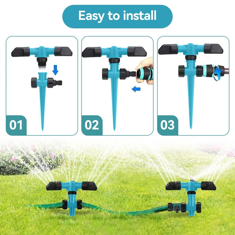 Proxima Direct 2 Pack Yard Sprinkler 360° Rotating Lawn Sprinkler