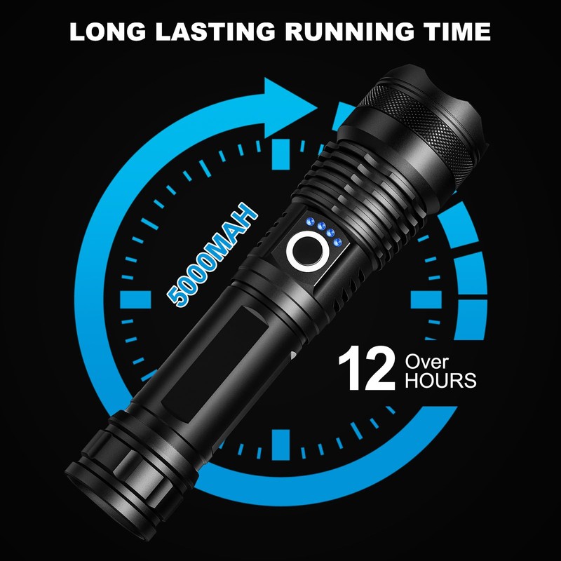 4 Pack Rechargeable LED Flashlights High Lumens, 990,000LM Super Bright