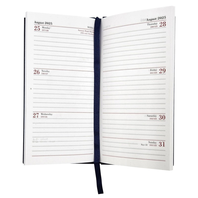 evelay 2025 Diary Week to View Slim Hardback Small Pocket