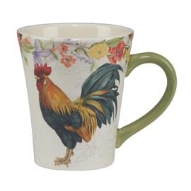 Certified International Floral Rooster 20 oz. Mugs, Set of 4 Assorted Designs, Multicolor