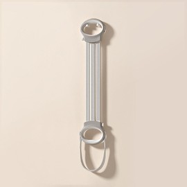 Ronyme Yoga Elastic Resistance Band,Back Stretching Tool Handle Elastic Puller Rope, 3 Gears Adjustable, Grey