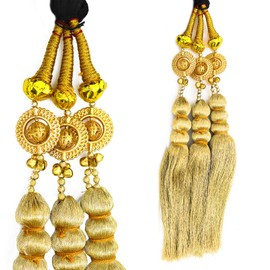 Rapidsflow® Punjabi Paranda/Tassles Hair Accessories For Girls/Hair Parandi Choti. / Hair Extensions Parandi Choti Hair For Women/Wedding Accessories/Hair For Women Big Parandi (Golden)