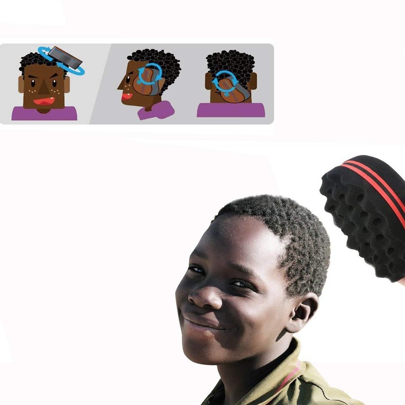 XLKJ Big Holes Barber Hair Brush Sponge, Afro Curl Coil