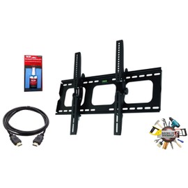 Easy Mount -Ultra Slim Tilt TV Wall Mount Bracket + High Speed HDMI Cable for LG 55SK8000PUA with Low Profile 1.7" from Wall - 12° Tilt Angle - Reduced Glare!