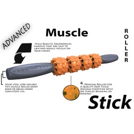 The Stick Massage Roller Muscle Roller Stick for Muscles | Exercise Roller Stick | Physical Therapy Roller Stick - Advanced Orange