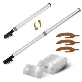 NEWISHTOOL Scalable Pole Long Handle Film Cutter, Anti-Sticky PTFE Felt Adhesive Vinyl Cutter, Wallpaper Backpaper Slitter Cutting Tool 42cm-67cm Long Distance Cutting Knife Tool Safety Cut