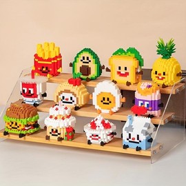 Food Design Building Blocks Toy, 1 Box Creative Blocks Building Toy, Educational Blocks Building Toy for Teenager & Adults, Valentine's Day Gift, Gift for Her, Men's Gift, Crafts, Fun:_Multicolor_Taro pie