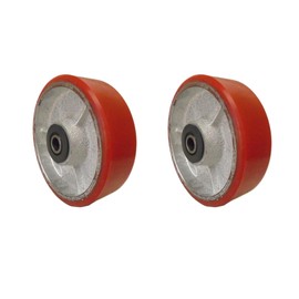 5"x1-1/2" Polyurethane on Steel Caster Wheel Roller Bearing & Free 1/2" Bushing, Supports 800 lbs, Perfect for Carts, Dollies, Industrial Equipment (2)