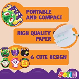 JOYIN - Juego de 60 minilicultores de notas de Halloween (6 diseños), bloc de notas de personajes espeluznantes de Halloween, suministros de fiesta de