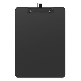 Juvealoe Aluminum Metal Clipboard with Pen Holoder, 8.5 x 11 Black Contractor Clip Board, Letter Size 9 x 12.5 in, Suit for School, Office, Business, Medical, Factory