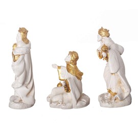 Fontanini, Nativity Figure, 3 pc Three Kings Set, Golden Edition, 5" Scale, Collection, Handmade in Italy, Designed and Manufactured in Tuscany, Polymer, Hand Painted, Italian, Detailed