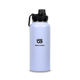 Beazyness 'universeBottle' Stainless Steel Drinking Bottle - BPA-Free - Leak-Proof - Suitable for Carbonated Drinks - Insulated Bottle with Screw Cap for Fitness, Outdoor (White, 950 ml)
