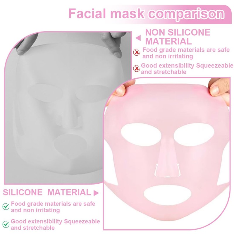 3 Stück Gesichtsmasken Abdeckung, Wiederverwendbare Silikon-Gesichtsmaske, 3D Maske Silikon Gesichtsdampf