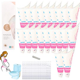 Norhogo Pack of 20 Urinal for Women, Ladies, Portable, Leak-Proof, Women's Urinal, Disposable Paper Urination Device Cup with 5 Disposable Changing Bag, Mounting Stickers for On the Go Camping, Travel