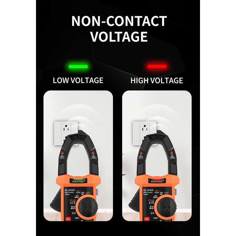 Aicevoos Inrush Digital Clamp Meter Multimeter 1000A TRMS 6000 Counts,