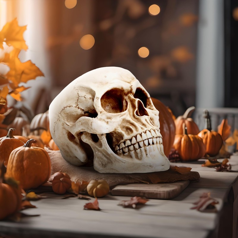 READAEER Resin Skull, Human Head Model for Home Decoration, Halloween
