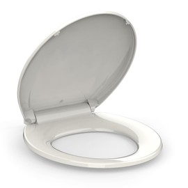 Toilet Seat, Round Toilet Seat with Quick-Release And Quick-Attach, Plastic Toilet Seat with Soft Close, Never Loosen, Easy Install and clean - Fits Most Round Toilets Biscuit