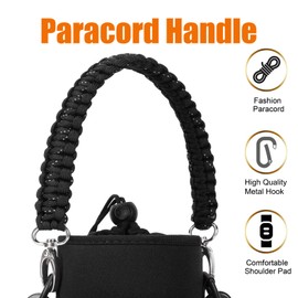 AceTreker 64 oz /87 oz/128 oz Neoprene Water Bottle Carrier with Strap for Insulated Metal Hydro Jug Water Bottles, Sleeve Holder Bag for Camping Trip-Cow