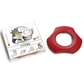 Brainstream Cregg 3-in-1 Topper, Cup and Napkin Ring The Gentle Way to Open Eggs, Red