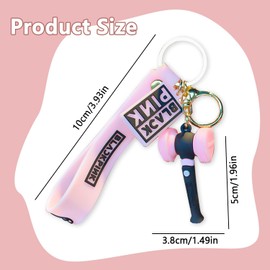 Fonyiunce Pink Keyring, Blackpink Keyring, Key Chain Characters for Concerts and Support Clubs, Blackpink Accessories, pink