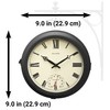 AcuRite 9-Inch Indoor/Outdoor Double-Sided Hanging Clock with 360-Degree Spin Functionality,