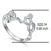 JZMSJF 925 Sterling Silver Serotonin Ring Molecule Chemistry Jewelry Size