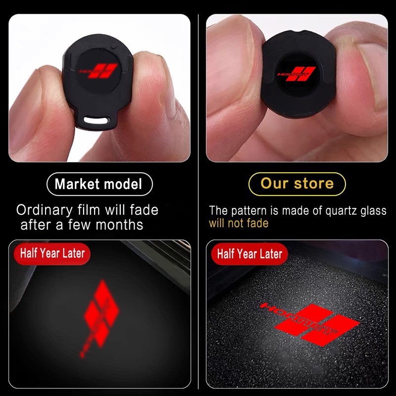 LaLaSuo 2PCS Door Lights Logo Compatible for Dodge Challenger Hornet,