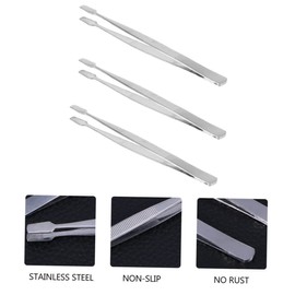 BIUDECO 3pcs Stainless Steel Eyelash Tweezer for Stamp and False Lashes Practical Tweezer for Beauty