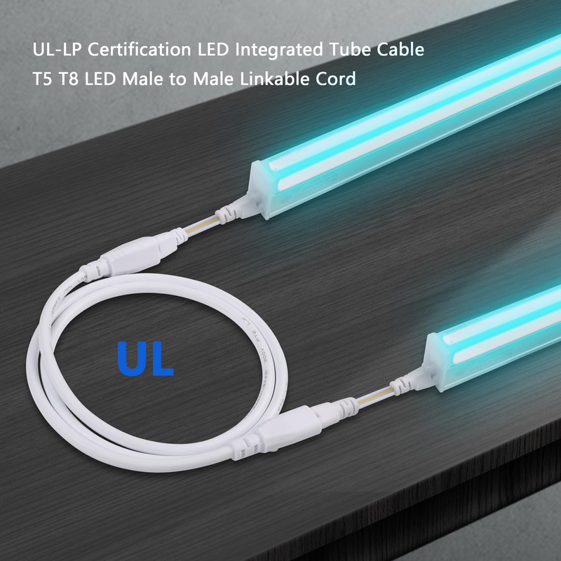 SinLoon 2 Pack UL-LP Certification T5 T8 Male LED Cable