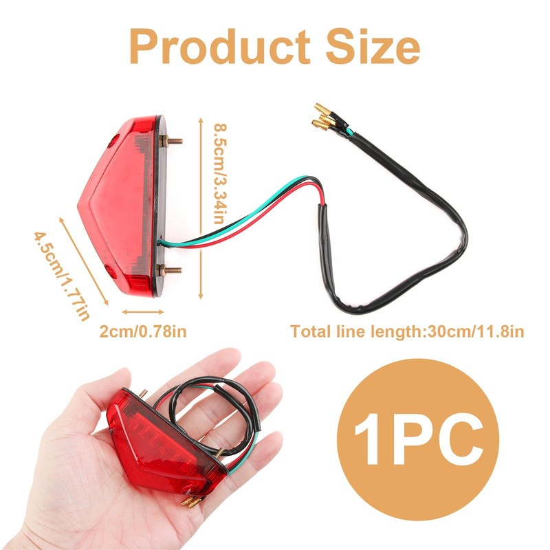 Hugfads High Quality Motorcycle Tail Light Brake Tail Light 12V