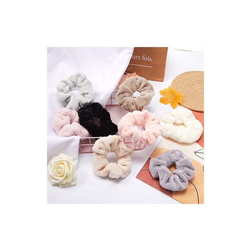 8 Scrunchies Esponjosos de Toalla Gomas para Secar Cabello Scrunchie