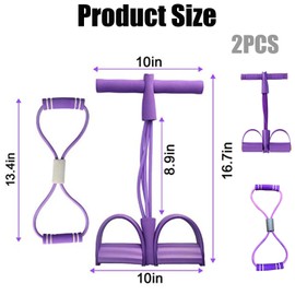 2PCS 6 Tube Resistance Band, Multi Function Tension Rope, 8-Shaped Puller, Pedal Resistance Band 6 Tube for Full Body Workout, Strength Training, Yoga, Fitness Accessories for Women and Men