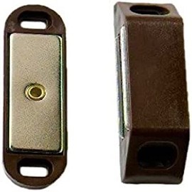 Merriway BH05125 Heavy Duty Magnetic Cupboard Catch Large 60mm Brown 14lb Pull