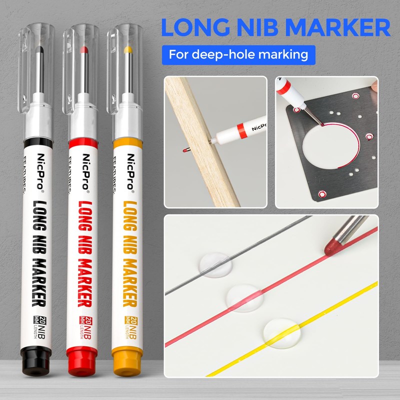 Nicpro 44 Pack CP3000 Carpenter Pencils with Sharpener, Mechanical Carpenter