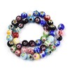 Cheriswelry 5 Strands Millefiori Glass Beads Handmade Lampwork Round Ball