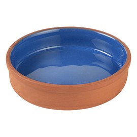 Restaurantware-Terra Tek 15.2 Ounce Terracotta Cazuelas, 10 Blue Glazed Clay Pots For Cooking - Oven-Ready, Microwavable, Terracotta Serving Pots, Dishwashable, For Cooking And Serving