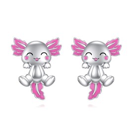 VONALA Axolotl Stud Earrings 925 Sterling Silver Axolotl Earrings Hypoallergenic Axolotl Jewellery Birthday Christmas Gifts for Her Women Girls