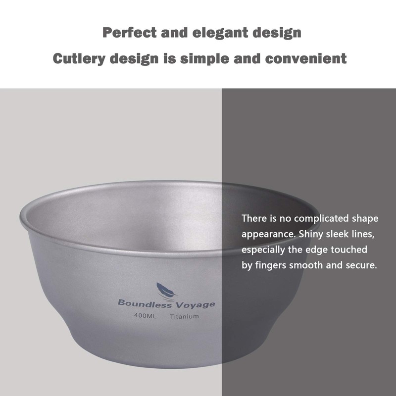 Boundless Voyage Ultralight Titanium Dish with Carry Bag Outdoor Camping