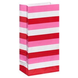 American Greetings American Greetings 10.5" Valentines Day Goodie Bags, Hearts and Stripes (16-Count)