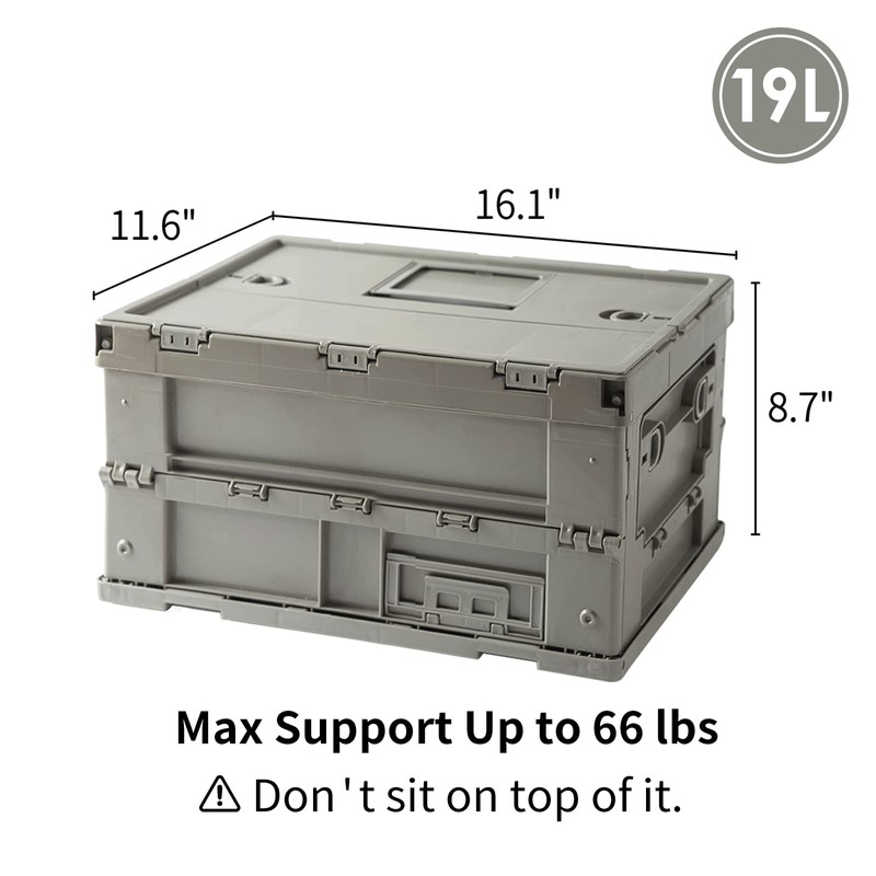 SHIMOYAMA PP Lidded Home Storage Box, 19L/5Gal, Foldable Storage Drinks