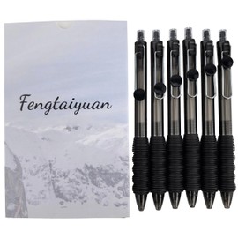 Fengtaiyuan ZS038P6, 6 Count, 0.38mm, Retractable Gel Ink Rollerball Pens for Smooth Writing and Drawing, Ultra Fine, Black Ink (BlackZS038P6)