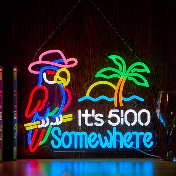 Parrot Its 5 00 O'clock Some Where Neon Sign for