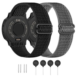 Elastic Nylon Band Compatible with Garmin Instinct Watch Bands, Soft Nylon Replacement Watch Strap for Garmin Instinct 2 / Instinct Esports/Solar/Tactical(2 pack)