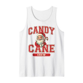 Candy Cane Crew Vintage Christmas Santa Claus PJ Pajama Top Tank Top